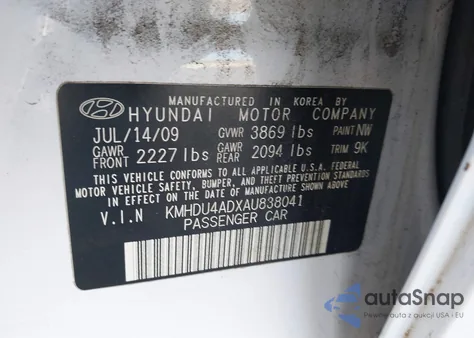 2010 Hyundai Elantra Gls из США, поврежденный, VIN KMHDU4ADXAU838041